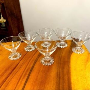 Vintage Anchor Hocking Berwick Boopie Champagne Glasses or as bowls (6)
